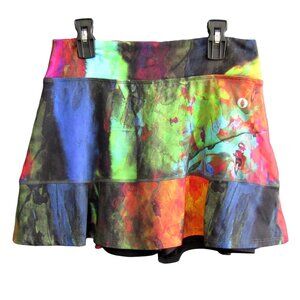 Dona Jo Multi Abstract Ruffle JoJo Skort Size M 1.5 Skirt Golf Tennis Pickleball